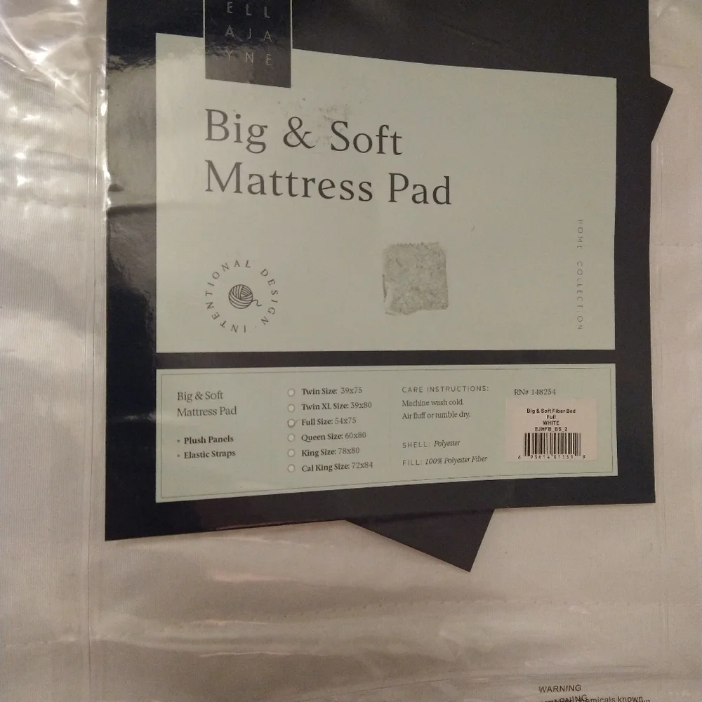 Ella Jayne Home Collection Big & Soft Fiber Bed Full Mattress Pad - White